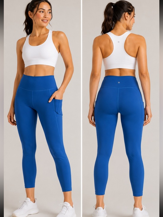 Athleta Pants - #131 NWT Athleta Interval Stash 7/8 Tight Lapis Blue XXS PowerMove